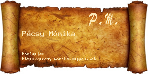 Pécsy Mónika névjegykártya