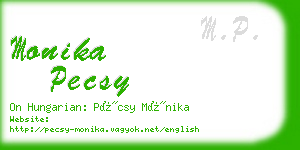 monika pecsy business card
